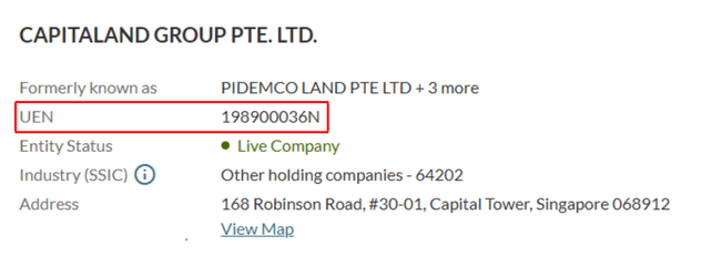 Mã số UEN tại Singapore