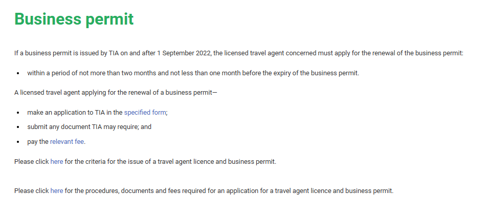 Quy định gia hạn Business Permit của đại lý du lịch Hồng Kông